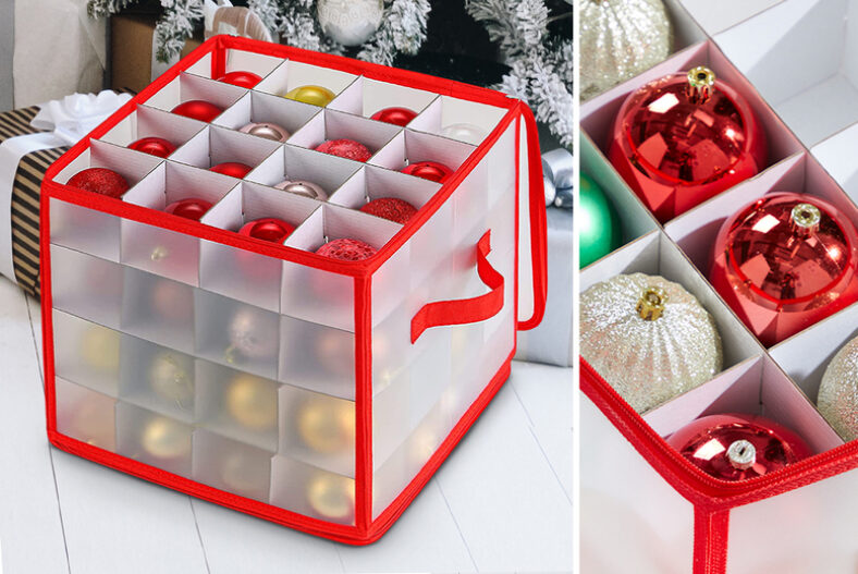 64 Christmas Tree Bauble Storage Box – Safe & Secure £9.99 instead of £19.99