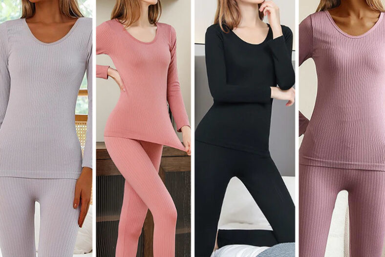 2 Pieces Womens Thermal Underwear Set – Pick from 5 colours £7.99 instead of £29.99