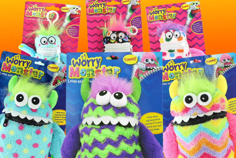 Kids Worry Monster Toy – 2 Sizes & 6 Colours! £3.49 instead of £9.99
