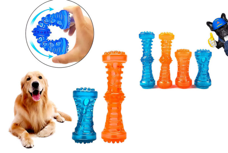 TPR Teeth Cleaning Dog Chew Toy – 2 Colours & 2 Sizes! £5.99 instead of £12.99