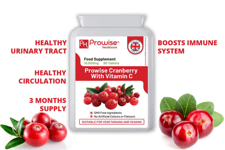 Cranberry Vitamin C Vegan Capsules – 3 Supply Options! £9.99 instead of £34.99