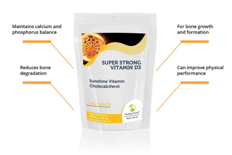 £3.99 instead of £7.08 for a three month supply* of super strength vitamin D3 5000iu tablets, £6.99 for a six month supply*, or £21.99 for a 16 month supply* from Healthy Mood – save up to 44%