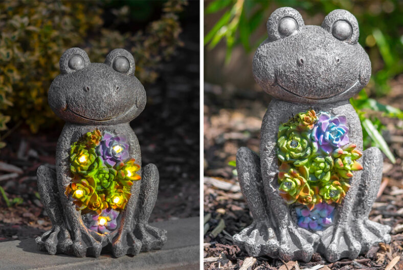 Solar Frog Garden Statue £6.99 instead of £39.99