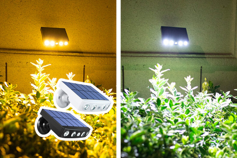 Solar Motion Sensor Outdoor Light – Black or White £12.99 instead of £39.99