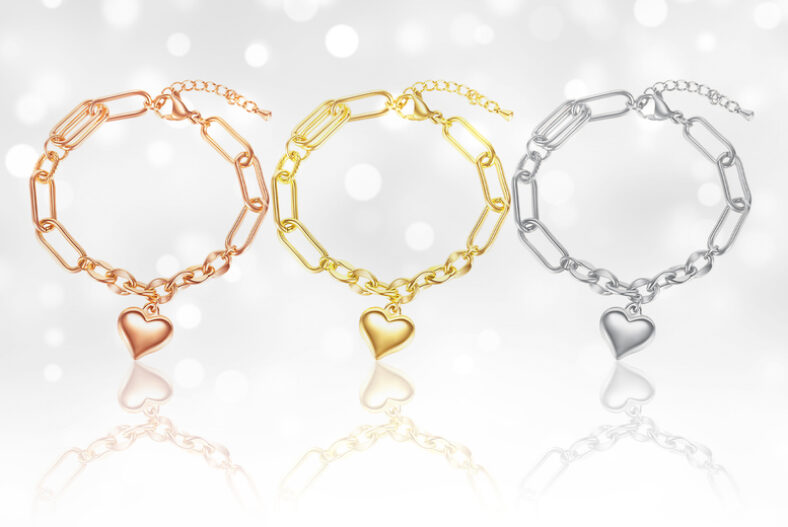 £7.99 instead of £19.99 for a stainless steel heart charm bracelet from Beefy Goods – save 60%