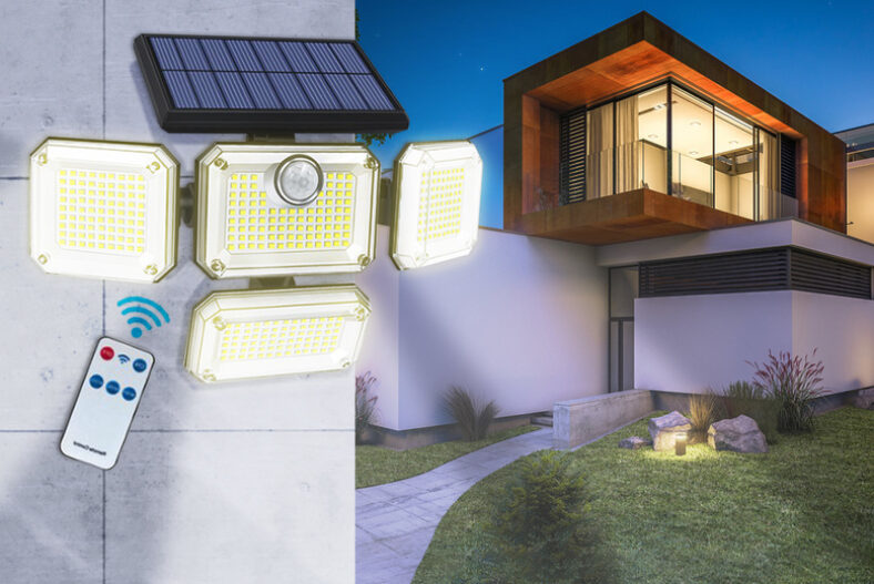 Solar Motion Sensor LED Outdoor Light – 2 Options £19.99 instead of £69.99