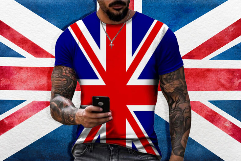 British Flag Men’s T-Shirt – 4 Sizes £8.99 instead of £32.99
