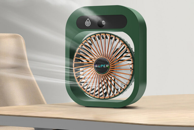 2 in 1 Portable Fan & Humidifier – White or Green! £11.99 instead of £39.99