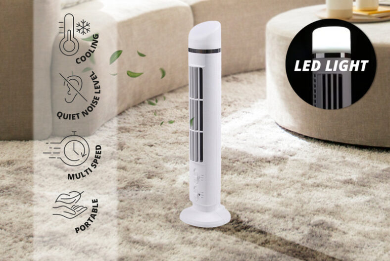 2-Speed Silent Air Cooling Tower Fan w/LED Light £12.99 instead of £49.99