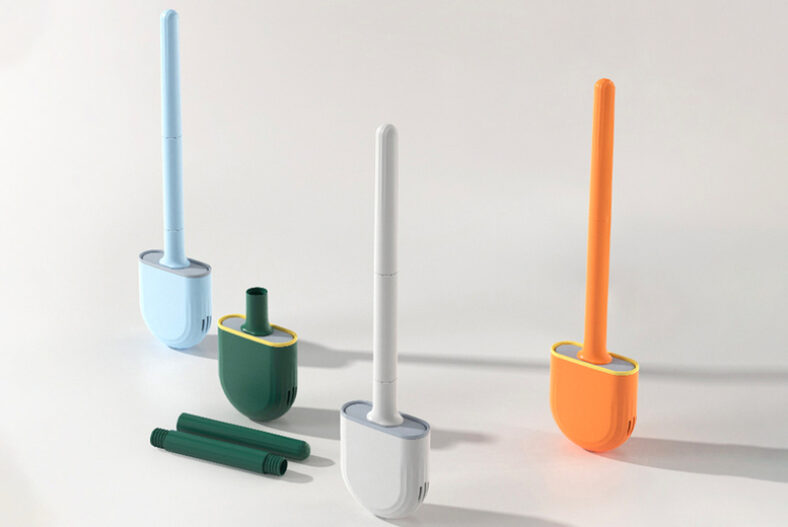 Silicone Mini Toilet Brush Holder – White, Blue, Orange, Green or Black! £3.99 instead of £9.99