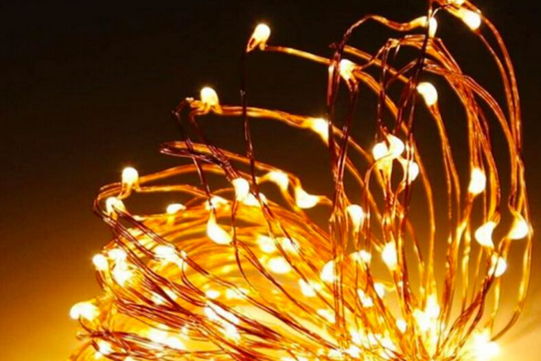 2m Solar-Powered Copper LED String Lights £9.99 instead of £24.74