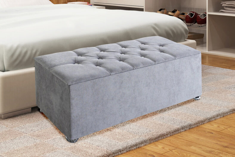Chesterfield Ottoman Storage Box – 2 Button Options & 5 Colours! £57.00 instead of £189.00