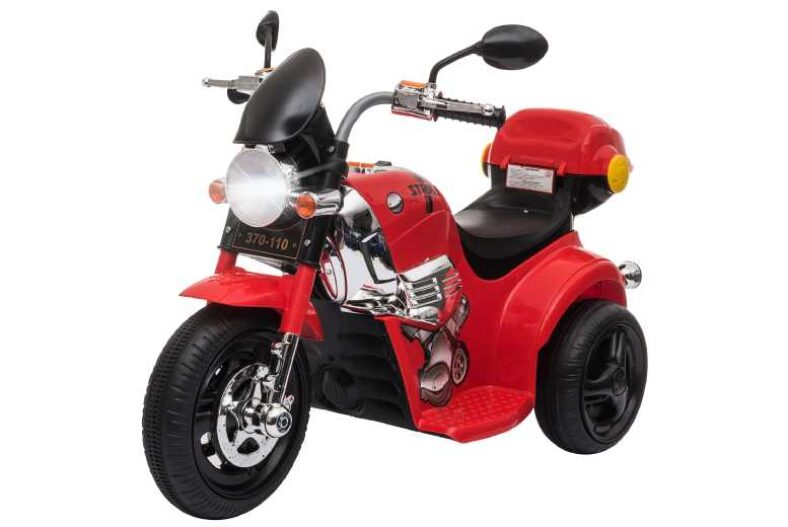 HOMCOM 6V Kids Ride-On Motorcycle Trike, Lights, 18-36M, Red £48.99 instead of £88.99