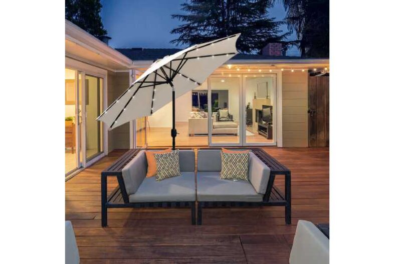 Outsunny 24 LED Solar Powered Parasol £51.99 instead of £80.99
