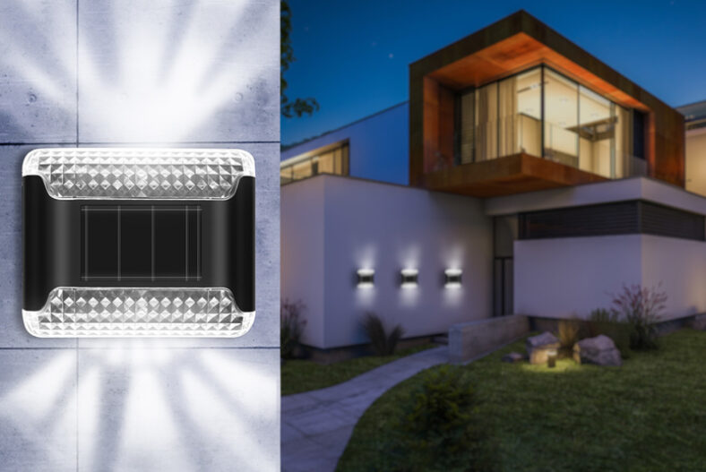 Solar Outdoor Wall Light Set – 4 or 8 Set £9.99 instead of £39.99