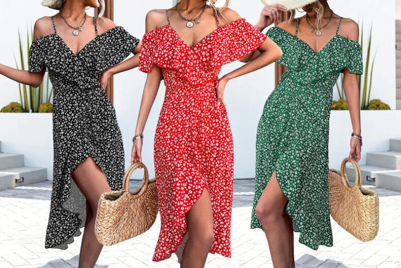 Women’s Off-The-Shoulder Summer Dress – 3 Colours £11.99 instead of £29.99