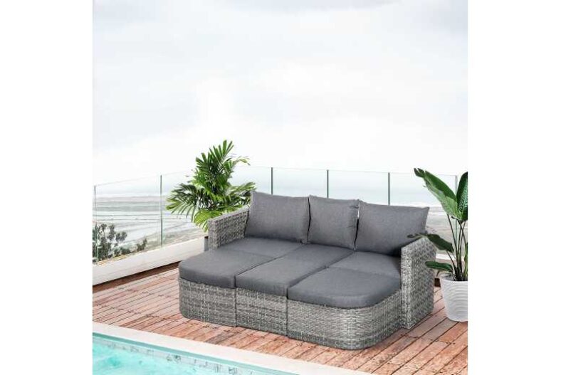 Outsunny Outdoor PE Rattan Sofa Set £403.99 instead of £729.99