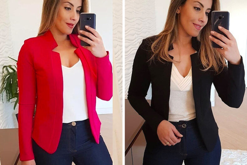 Women’s Slim Fit Blazer – Black, Red, Yellow, Pink & White £9.99 instead of £29.99