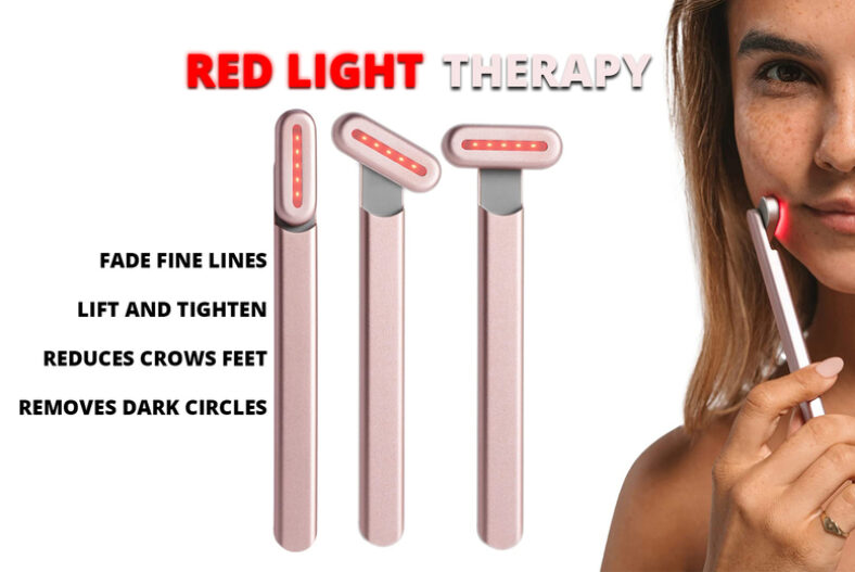 4-in-1 Red Light Therapy Skincare Wand – Silver or Pink! £15.99 instead of £59.99