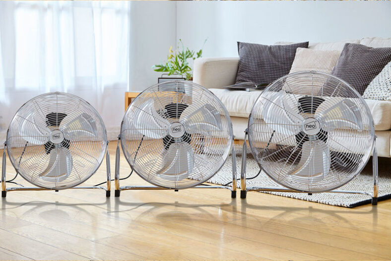 From £34.99 instead of £50.99 for a 12” Neo high velocity chrome floor fan, £39.99 for a 16” floor fan and £49.99 for a 20” fan from Neo Deals – save up to 31%