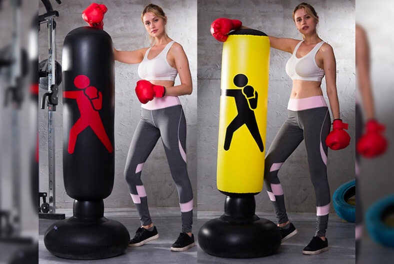 £13.99 instead of £29.99 for a 160cm free standing inflatable punching bag in black, red or yellow from Just Dealz – save 53%