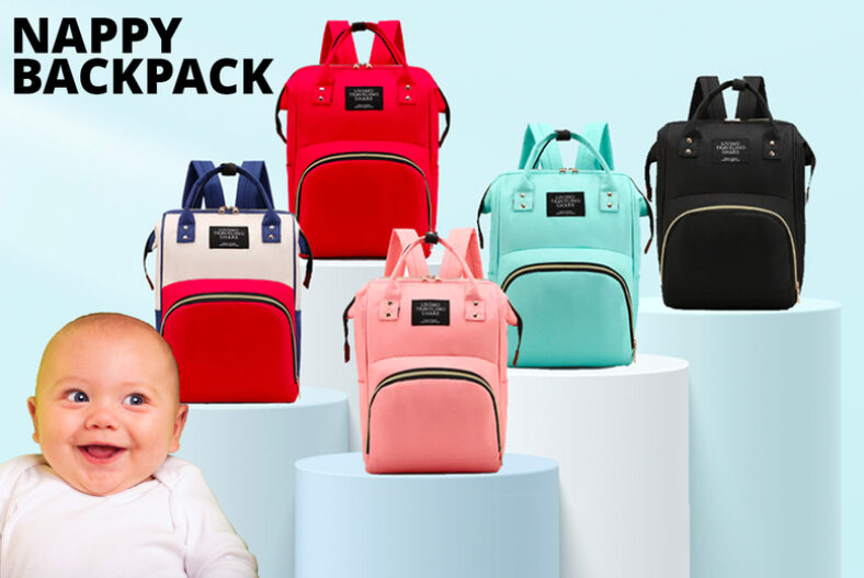 Large Capacity Waterproof Baby Nappy Backpack – 5 Colours £14.99 instead of £49.99