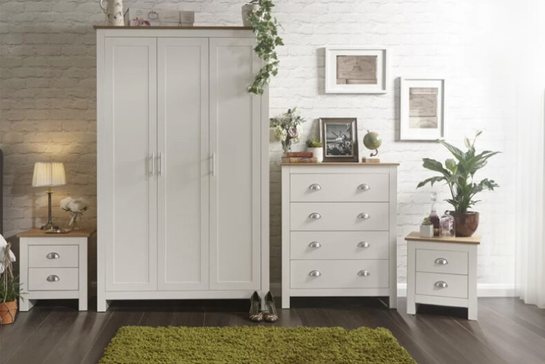Four Piece Bedroom Furniture Set – Cream and Grey! £399.00 instead of £499.99