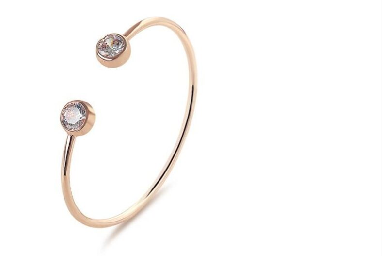 Rose Gold and Cubic Zirconia Attract Open Bangle £14.99 instead of £59.00