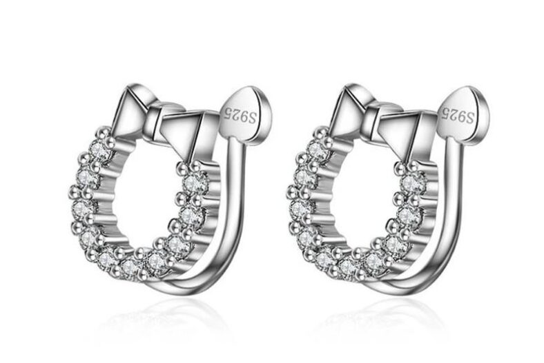 Cubic Zirconia & Sterling Silver Slide-On Earrings – 2 Designs! £9.99 instead of £49.00