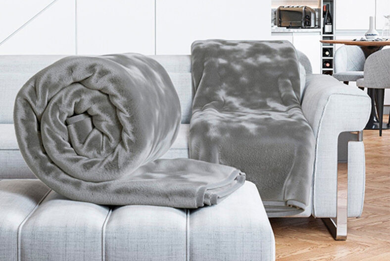 Faux Fur Throw – Black, Blush, Fuschia, Grey and More £8.99 instead of £19.99