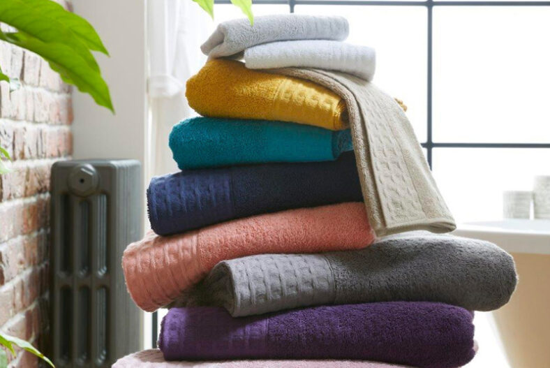 600GSM Waffle Egyptian Cotton Towels – 4 Sizes & 10 Colours £5.99 instead of £19.99