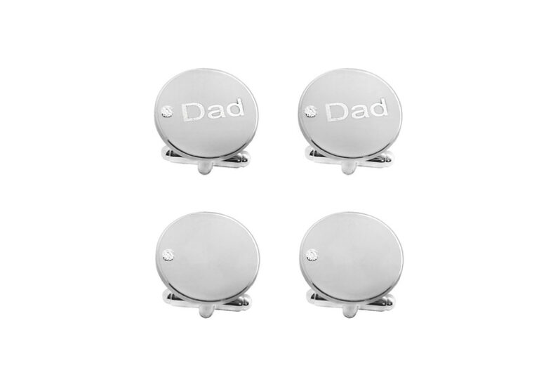 Silver Tone Cufflinks – Made With Crystals £10.00 instead of £49.99