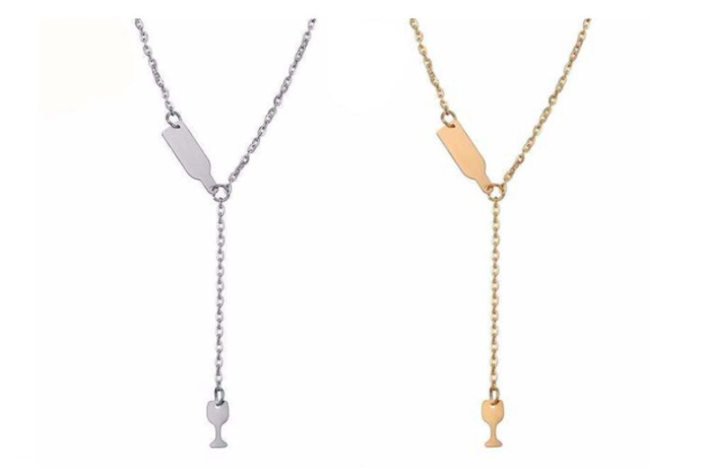 Wine Necklace – White & Rose Gold Coloured £4.99 instead of £24.00