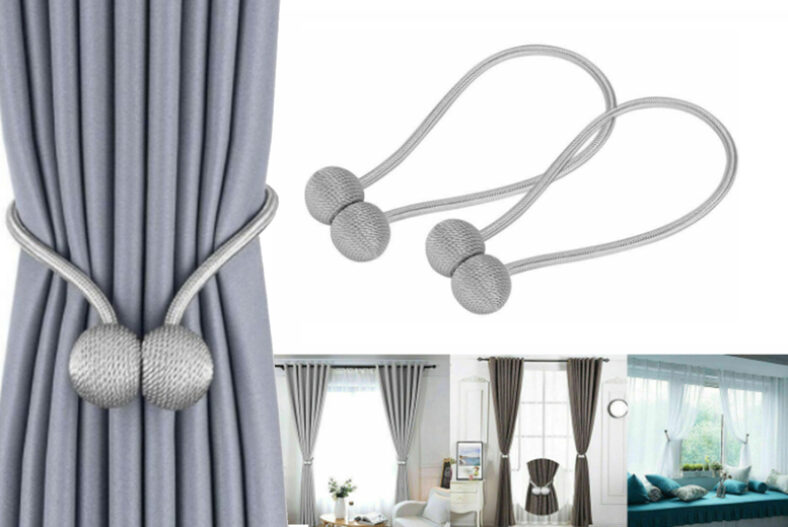 2, 4 or 8 Magnetic Curtain Tie Backs – 7 Colours £8.99 instead of £19.99