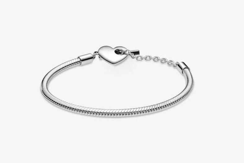 Beautiful Heart T-Bar Snake Chain Bracelet £9.99 instead of £49.00