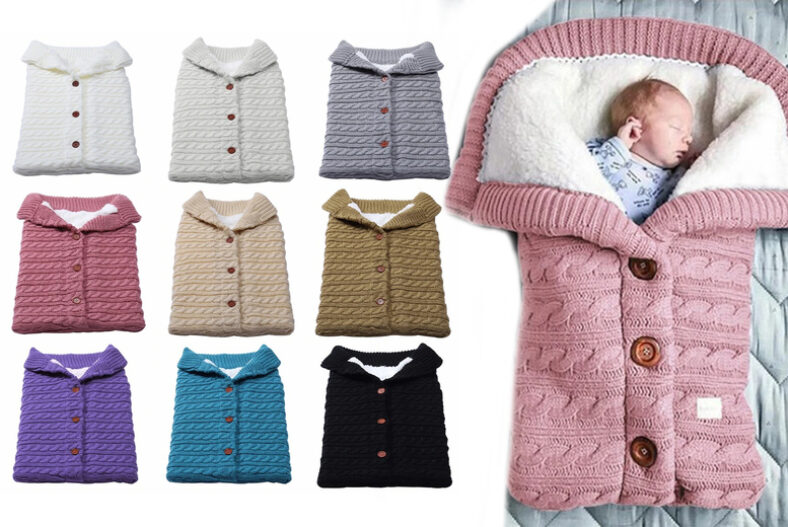 Baby Knit Swaddle Wrap Blanket – 9 Colours £11.99 instead of £29.99