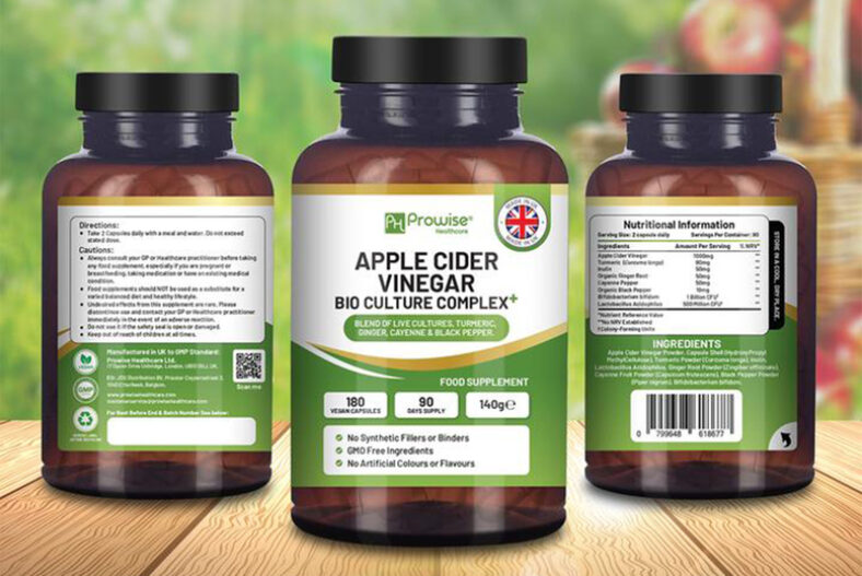 Apple Cider Vinegar Bio Culture Complex + Capsules for Gut Health £17.99 instead of £49.99