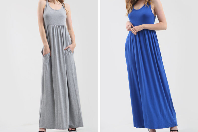 Jersey Maxi Dress- 12 Colours £12.99 instead of £40.00