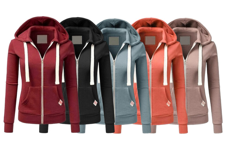 Women’s Fitted Hoodie – UK Sizes 10-16 & 5 Colours! £10.99 instead of £29.99