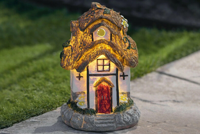 Thatched Cottage Solar Fairy House £9.99 instead of £39.99