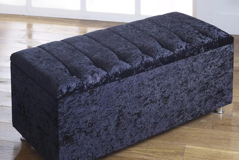 Chicago Crushed Velvet Ottoman Storage Box – Five Colours! £69.00 instead of £500.00