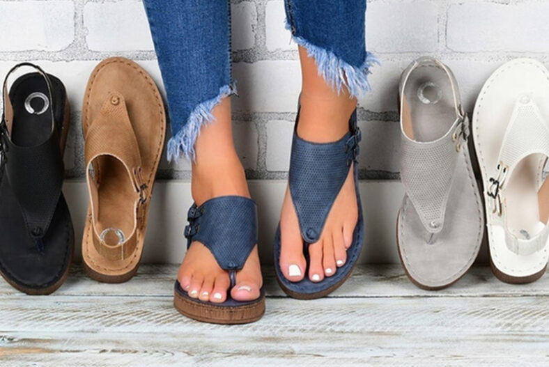 Women’s Summer Sandals – 5 Colours & UK Sizes 4-8 £12.99 instead of £59.99