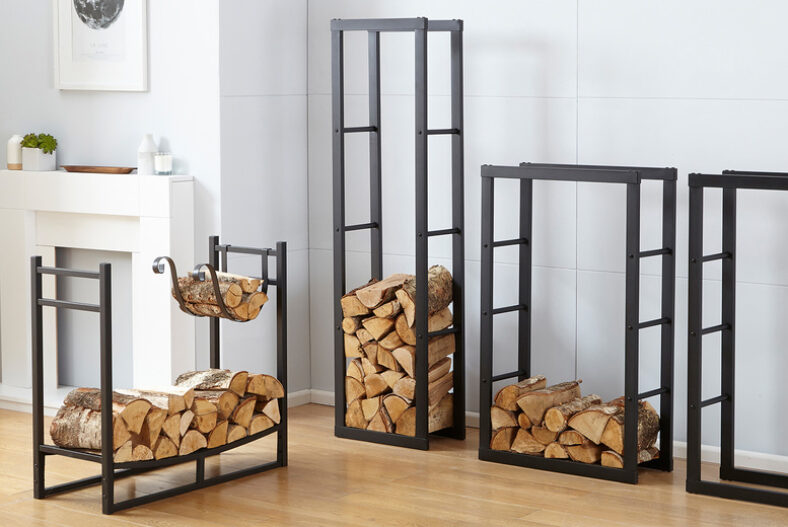 Black Firewood Log Rack – 4 Options £29.99 instead of £79.99