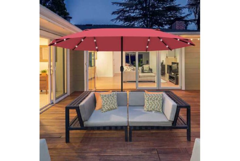 Outsunny Double-Sided Parasol LED Lights £99.30 instead of £185.99