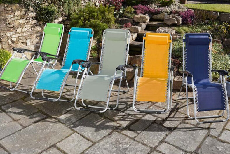 Zero Gravity Garden Chair – 2 Options & 5 Designs £49.00 instead of £106.99