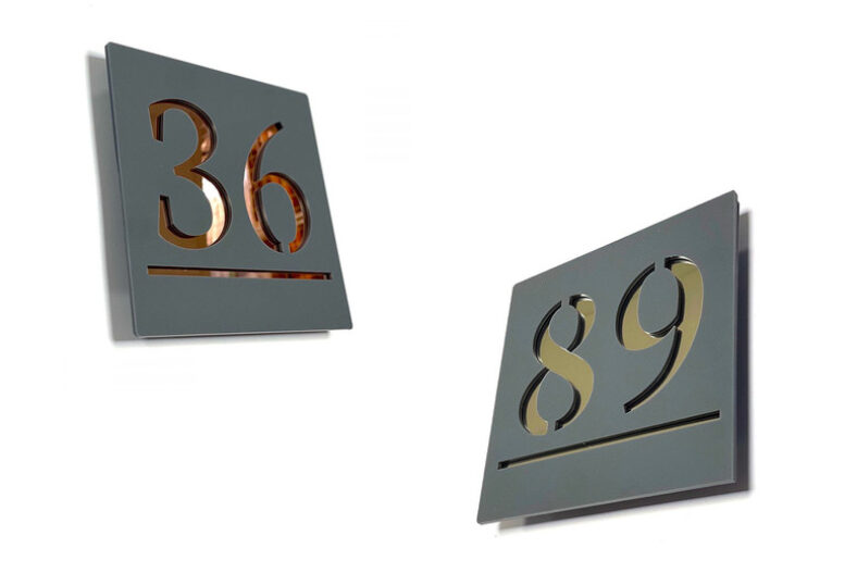 Premium Personalised Acrylic House Number Sign – Rose Gold or Silver! £10.99 instead of £42.99