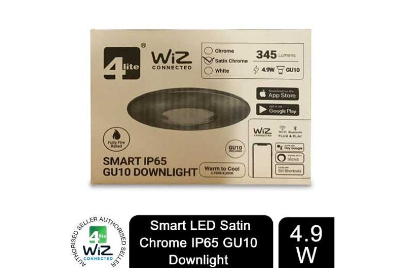 SATIN CHROME Downlight(IP65)GU10 Lamp £19.99 instead of £39.99