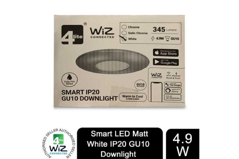 MATT WHITE Downlight (IP20) GU10 Lamp £19.99 instead of £39.99