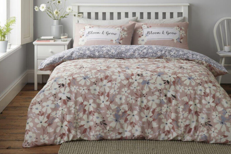 Romantic Bloom Duvet Cover Set – Single, Double or King £18.99 instead of £38.99