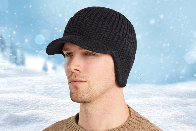 Men’s Knitted Fleece Hat with Ear Protectors – 1, 2 or 3! £7.99 instead of £29.99